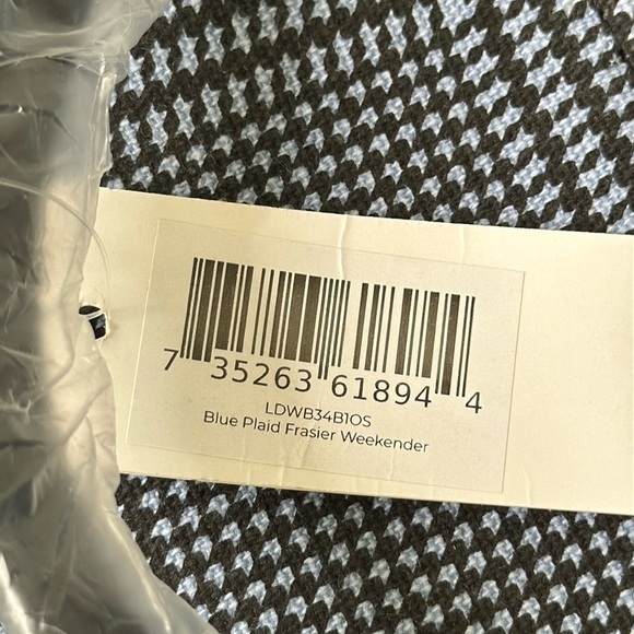 Lulu Dharma Frasier Weekender Bag in Blue Plaid NWT - Picture 3 of 5